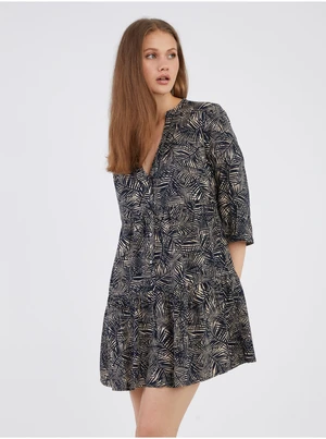 Beige-blue lady patterned dress ONLY Nova - Women