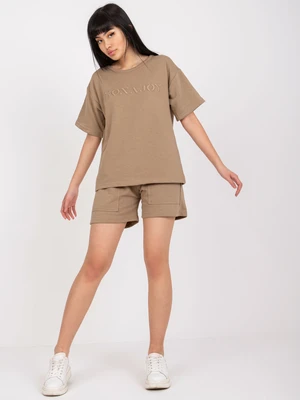 Dark beige summer sweatshirt made of cotton