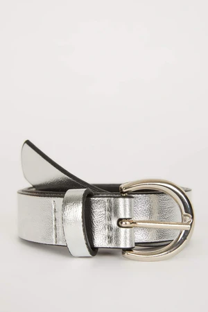 DEFACTO Woman Oval Buckle Faux Leather Classic Belt