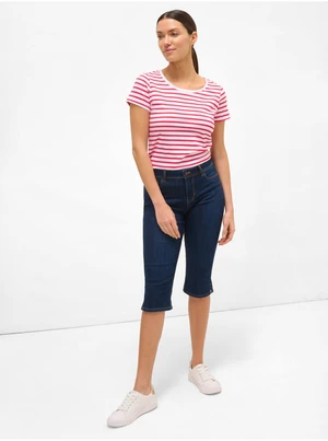 Orsay White Pink Striped T-shirt - Women