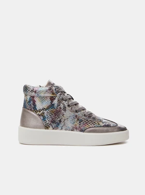 Desigual Women's Patterned Platform Ankle Sneakers in Silver De - Women