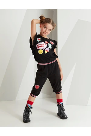 Mushi Girls' Stylish Black Overalls