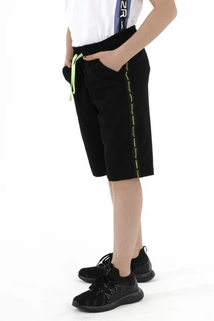 Slazenger Boys' Black Shorts Combed Combed Cotton Shorts Kids' Black Shorts