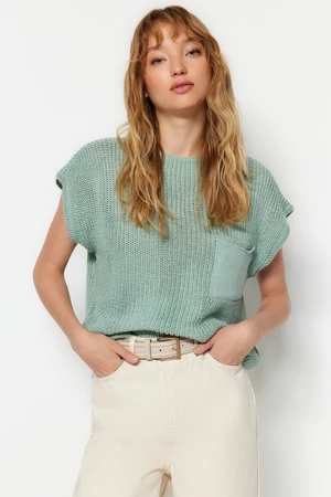 Trendyol Mint Pocket Detailed Knitwear Sweater