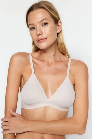 Trendyol Mink Polyamide Triangle Capless Bralette Bra