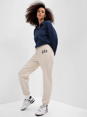 Beige women's sweatpants with the GAP logo