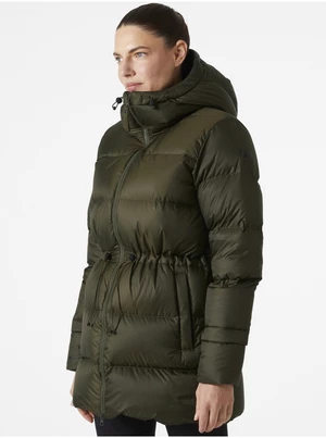 Kaki dámska zimná prešívaná páperová bunda HELLY HANSEN W ESSENCE DOWN PARKA