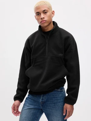 Men's Black Fleece Sweatshirt with Stand-Up Collar GAP Arctic