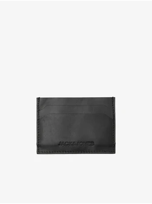 Black Men's Leather Credit Card Holder Jack & Jones Side