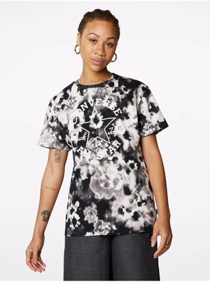 Cream-black women's patterned Converse T-shirt