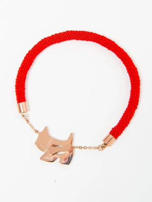 Bracelet with golden dog red