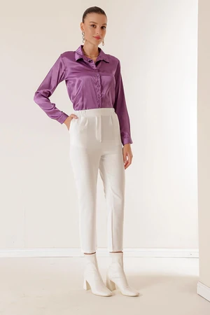 By Saygı Elastic Waist, Pockets, Dabil Trousers