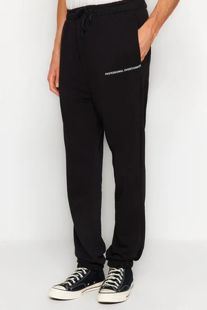 Trendyol Black Men's Oversize Minimal Letter Sweatpants.