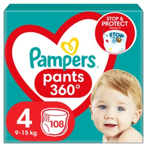 PAMPERS Active Baby Pants Kalhotkové plenky vel. 4, 9-15 kg, 108 ks