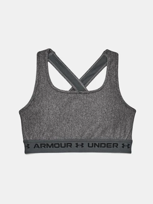 Under Armour Bra Crossback Mid Heather Bra-GRY - Women's