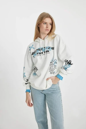 DEFACTO Oversize Fit Printed Sweatshirt