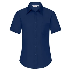 Navy blue poplin shirt with short sleeves Fruit Of The Loom