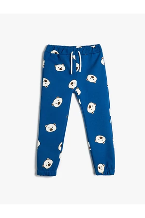 Koton Jogger Sweatpants Teddy Bear Printed Tie Waist