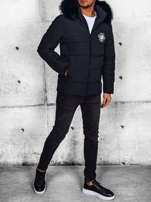 Men's quilted winter jacket, navy blue, Dstreet