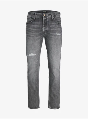 Grey men's straight fit jeans Jack & Jones Mike - Men's