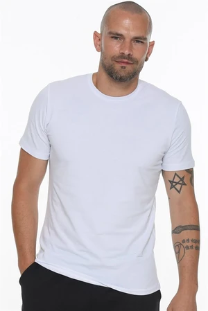 T8569 DEWBERRY BICYCLE COLLAR MEN'S T-SHIRT-WHITE OPTICAL