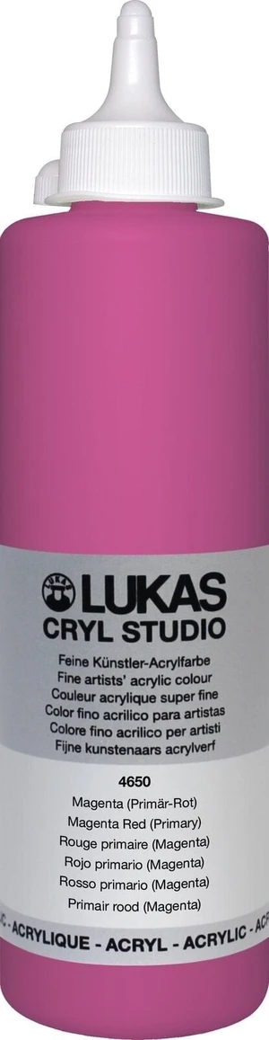 Lukas Cryl Studio Plastic Bottle Peinture acrylique Magenta Red (Primary) 500 ml 1 pc