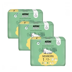 MUUMI BABY 1 Newborn 2-5 kg mesačné balenie eko plienok 75 ks