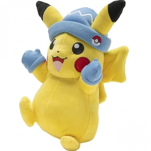 Jazwares Pokémon plyšový Pikachu v zimnej čiapke a palčiakoch 20 cm