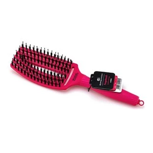 Olivia Garden Fingerbrush Combo Medium Hot Pink kefa na vlasy so štetinami z nylonu a diviaka