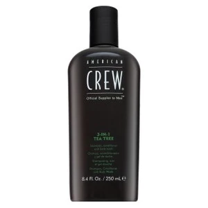 American Crew 3-in-1 Tea Tree šampon, kondicionér a sprchový gel pro každodenní použití 250 ml