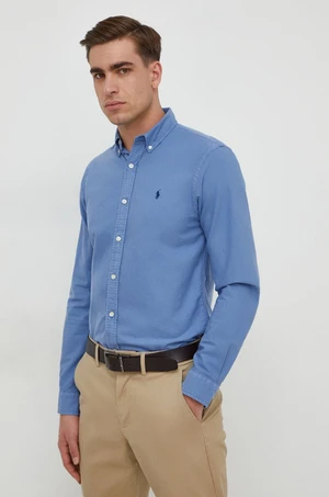 Bavlněná košile Polo Ralph Lauren slim, s límečkem button-down, 710723610