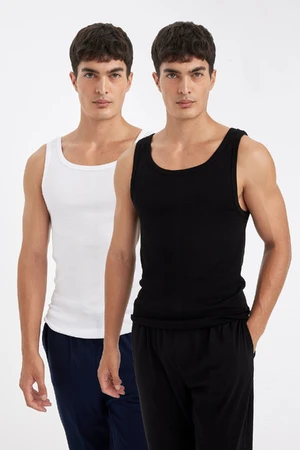 DEFACTO Slim Fit Narrow Cut Rib 2-Piece Undershirt