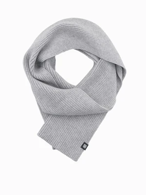 Ombre Men's monochrome ribbed knit scarf - grey