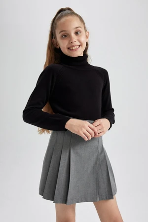 DEFACTO Girls Turtleneck Black Sweater