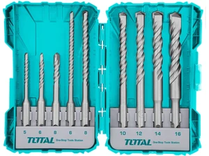 Vrtáky, sada 9ks, SDS Plus, industrial, SDS Plus TOTAL TOOLS