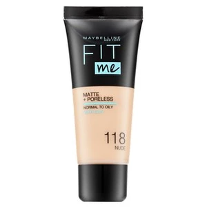 Maybelline Fit Me! Foundation Matte + Poreless 118 Nude tekutý make-up so zmatňujúcim účinkom 30 ml