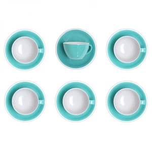 Set von Cappuccino-Tasse mit Untertasse Loveramics „Egg Teal“, 200 ml, 6 Stk.