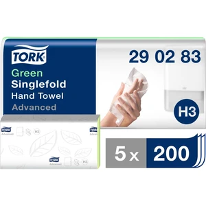 TORK 290283 Zickzack C&C Advanced papierové utierky, skladané (d x š) 23 cm x 24.8 cm zelená 20 x 200 listov / bal.  400