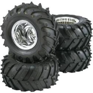 Kompletní kola Reely 7203+7102 pro monster truck, 128 mm, 1:10, 4 ks, chrom