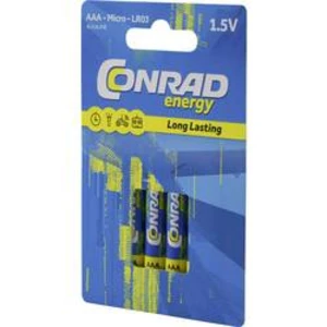 Mikrotužková baterie AAA alkalicko-manganová Conrad energy LR03, 1300 mAh, 1.5 V, 4 ks