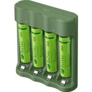 Nabíječka akumulátorů vč. akumulátorů GP Batteries, NiMH Basic-Line 4x ReCyko+ Micro, AAA, AA