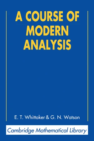 A Course of Modern Analysis