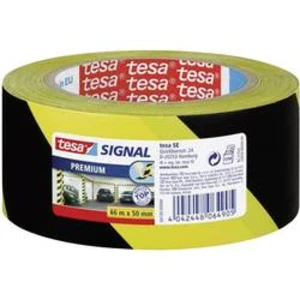 Značicí páska tesa PREMIUM 58130-00000-01, (d x š) 66 m x 50 mm, kaučuk, žlutá, černá, 1 ks