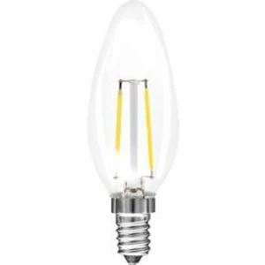 LED žárovka Müller-Licht 400184 230 V, E14, 1.5 W = 15 W, teplá bílá, A++ (A++ - E), tvar svíčky, vlákno, 1 ks