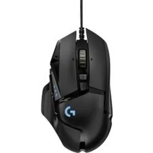 Optická herní myš Logitech Gaming G502 Hero High Performance 910-005470, s podsvícením, úprava hmotnosti, integrovaná profilová paměť, černá