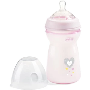 Chicco Natural Feeling Girl kojenecká láhev 6m+ 330 ml