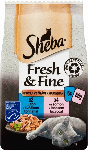 Sheba Kapsička Fresh&Fine Rybací Výber 6ks 300g