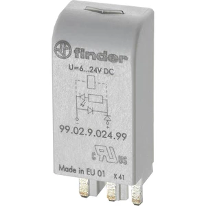 Finder zasúvací modul s diódou s LED diódou, s varistorom 99.02.0.024.98  Vhodné pre model: Finder 90.02, Finder 90.03,