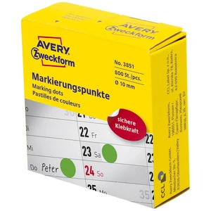 Avery-Zweckform 3851 popisovače etikiet Ø 10 mm zelená 800 ks permanentné papier