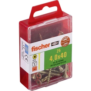 Fischer  653946 skrutka so zápustnou hlavou 4 mm 40 mm krížová dražka Pozidriv     glavanizované zinkom 25 ks